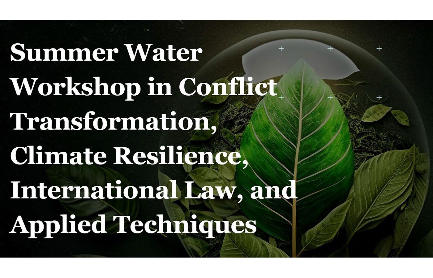 Summer water workshop in conflict transformation, climate resliience, international law, and applied techniques