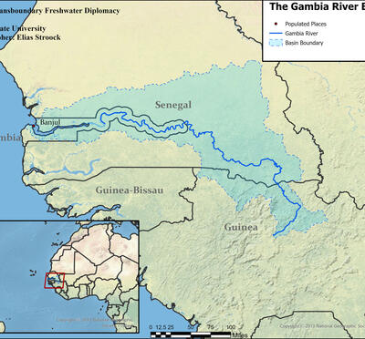 Colour Map of the Gambia River Basin