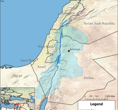 Colour Map of the Jordan River Basin