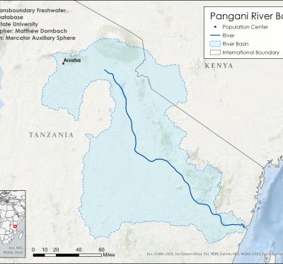 map of Pangani River Basin