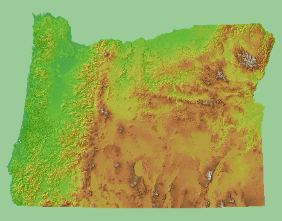 Oregon topographic map